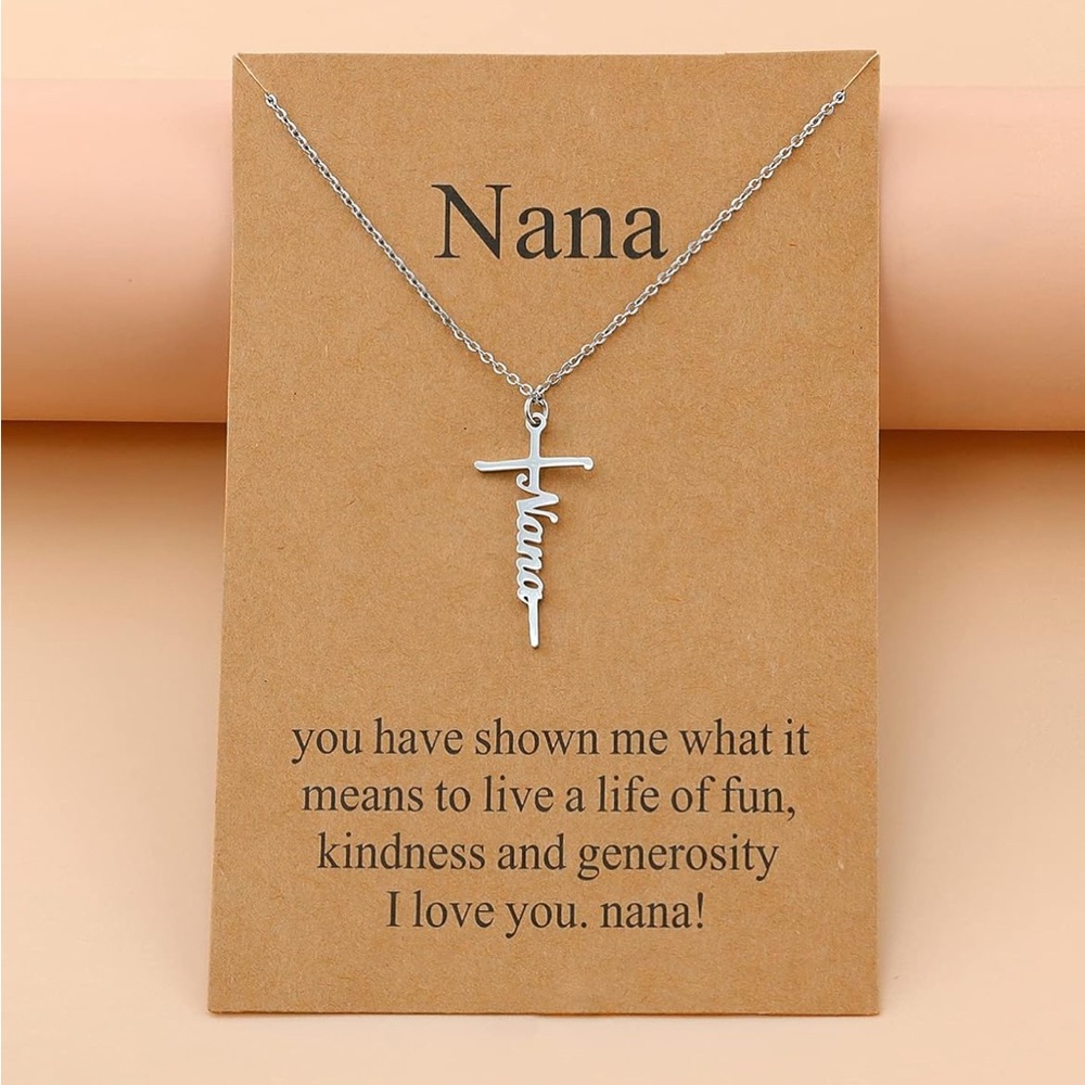 Nana Silver Tone Cross Pendant Necklace